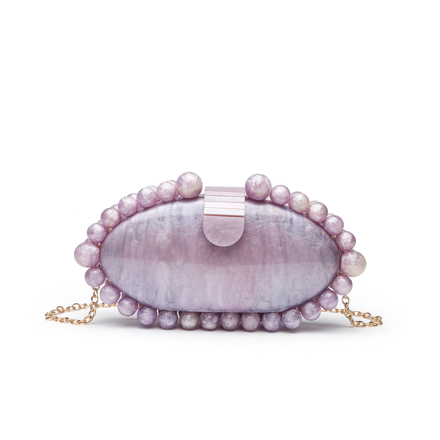 Luxury Bags Trend 2025 - 우아한 대리석 아크릴 클러치 백 펄