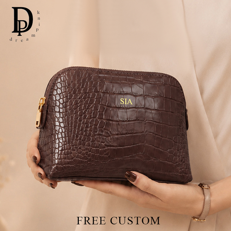 Luxury Bags In China Wholesale - 럭셔리 크로커다일 가죽 패턴 화장품 가방