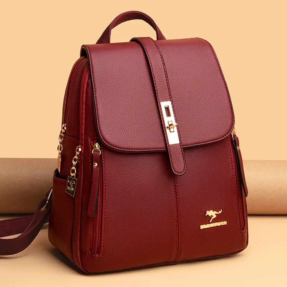 Luxury Bags For Travel - 여성 가죽 대용량 배낭 여자를위한 고품질