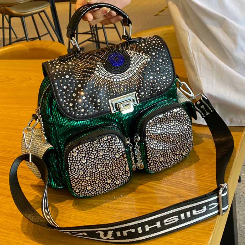 Luxury Bags For Travel - 여성용 대용량 숄더백, 여행용 다이아몬드 PU