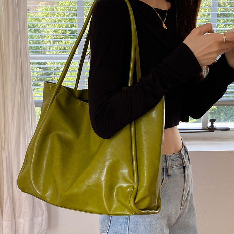 여성용 휴대용 텍스처 토트백, 숄더/언더암백, 출퇴근  - Luxury Bags Green 리뷰 및 가격