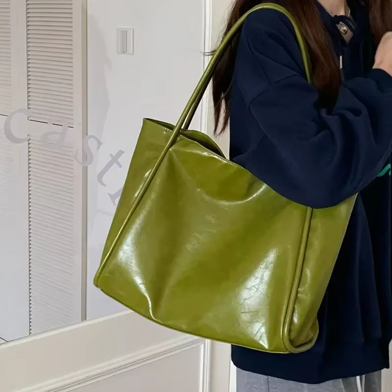 여성용 휴대용 텍스처 토트백, 숄더/언더암백, 출퇴근  - Luxury Bags Green 리뷰 및 가격
