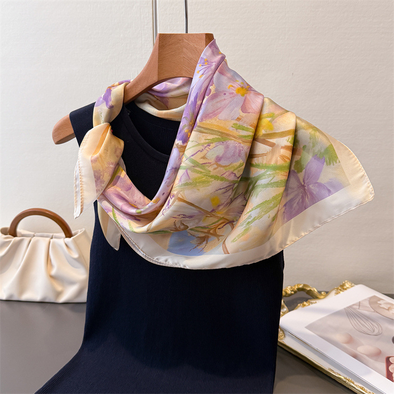 여성용 모조 스퀘어 스카프, 프린트 스카프, 반다나,  - Luxury Bags For Travel 리뷰 및 가격