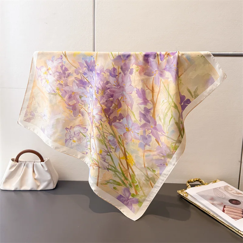 여성용 모조 스퀘어 스카프, 프린트 스카프, 반다나,  - Luxury Bags For Travel 리뷰 및 가격
