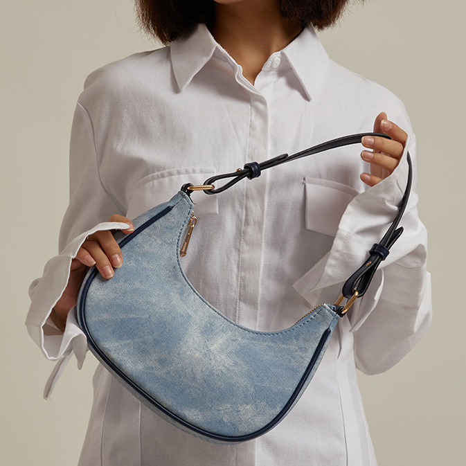 캐주얼 여성용 하프 문 언더암 백, 회색 PU 가죽 호 - Luxury Bags Kate Spade 리뷰 및 가격