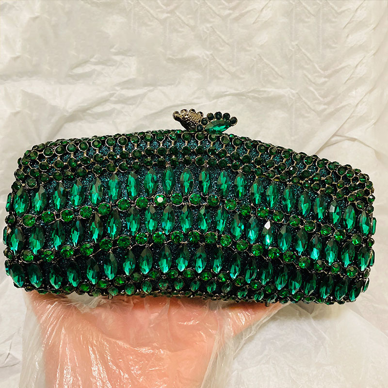 럭셔리 그린 라인스톤 이브닝 클러치 여성 파티 가방 정 - Luxury Bags Green 리뷰 및 가격