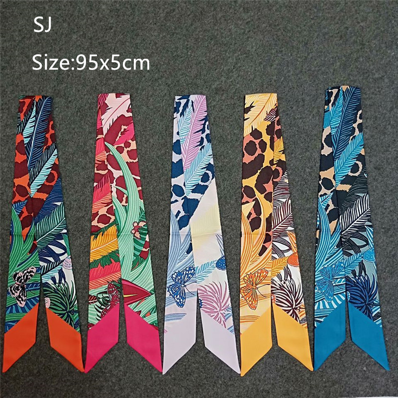 여성용 레오파드 나비 프린트 스키니 스카프, 실크 스카 - Luxury Bags Wholesale 리뷰 및 가격