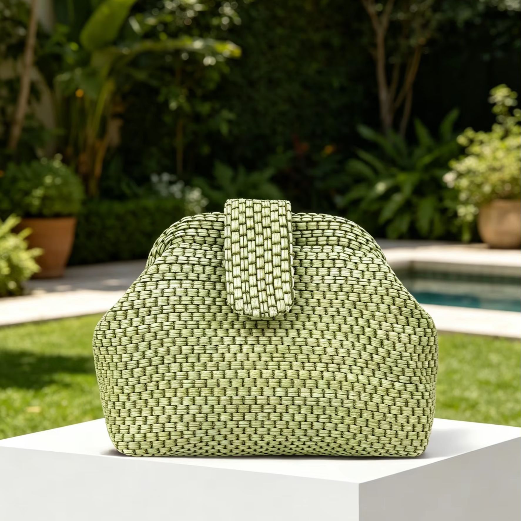 프랑스 스타일의 가볍고 고급스러운 손으로 짠 하드쉘 라 - Luxury Bags Green 리뷰 및 가격