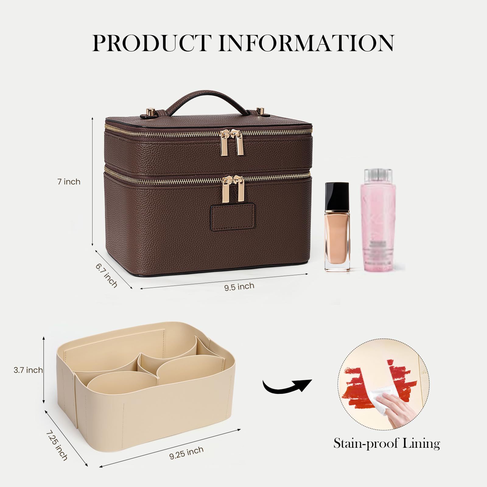 대용량 이중 레이어 고급 화장품 가방, 여행용 탑 핸들 - Luxury Bags For Travel 리뷰 및 가격